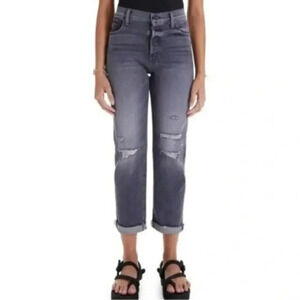 MOTHER The Scrapper Cuff Ankle Fray Jeans In Unstitched In The Dark Size 28 B300